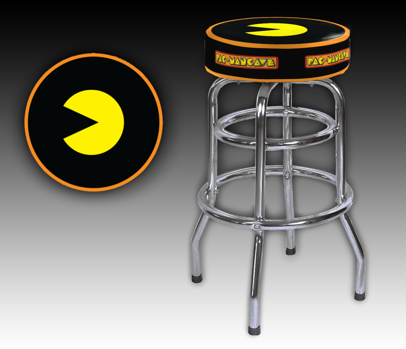 Pac-Mancave Logo Barstool 30"