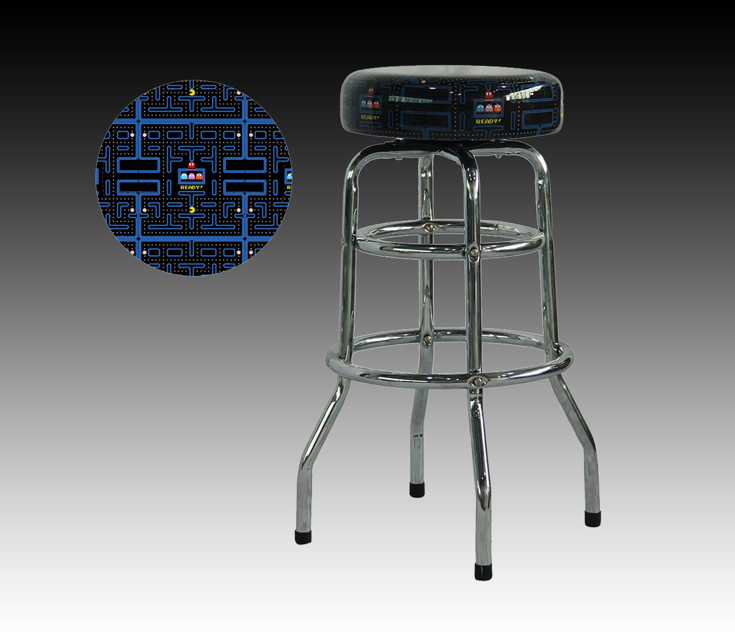 Pac-Man Barstool, 30 In Chrome