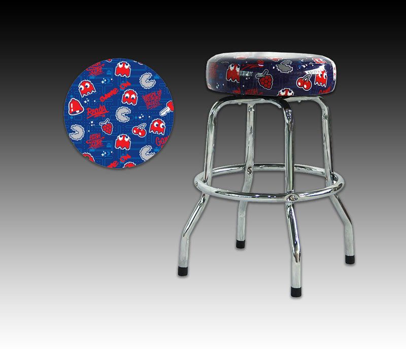 Pac-Man Blue Barstool 19" Chrome