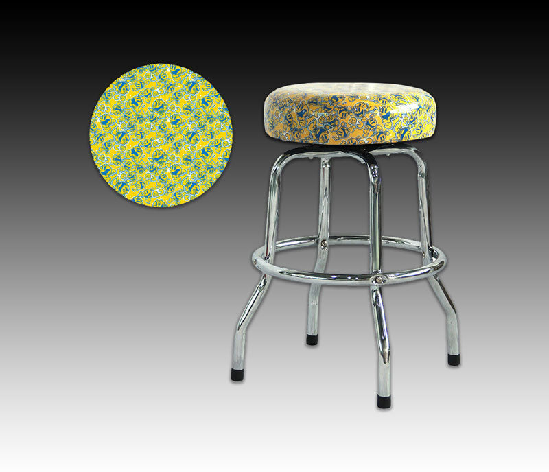 Pac-Man Yellow Barstool 19" Chrome
