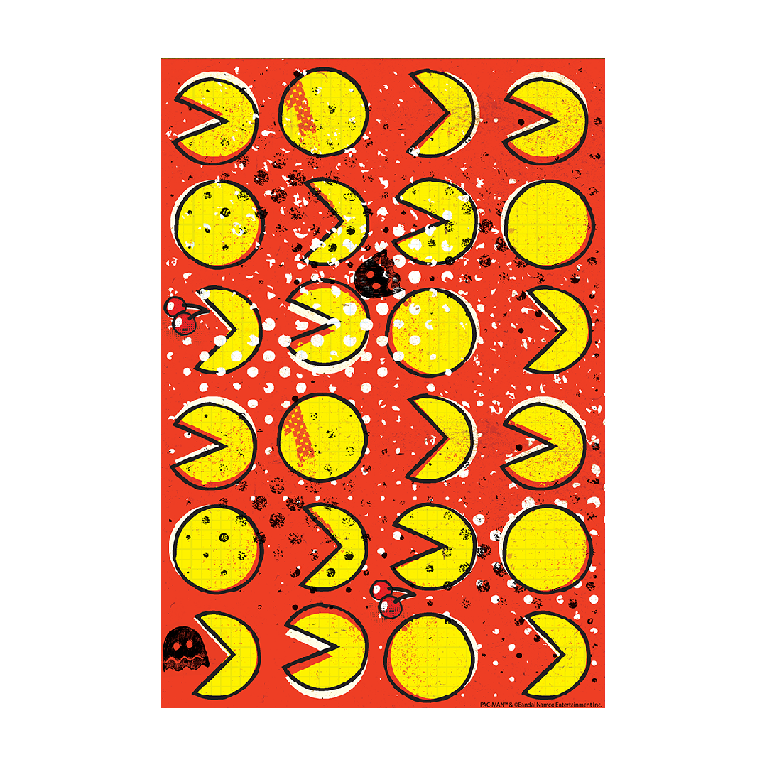 Pac-Man Over Print Pattern Poster