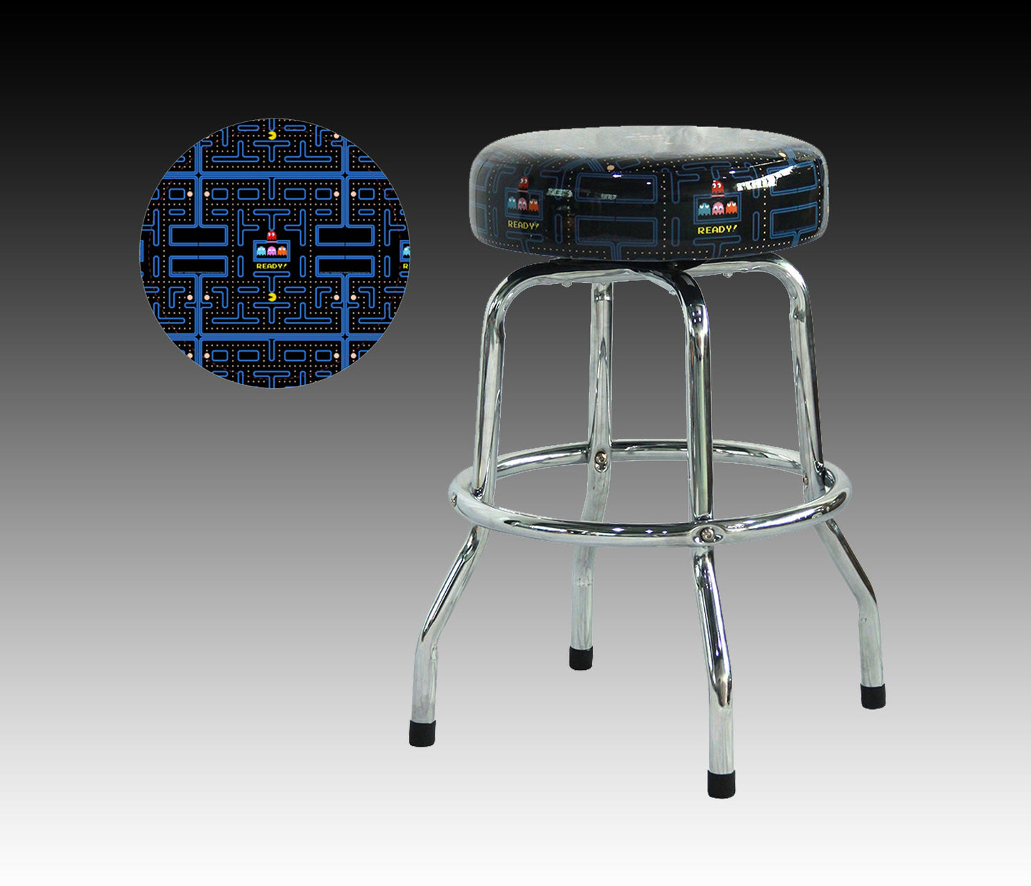 Pac-Man Barstool, 19 In Chrome