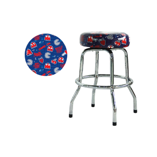 Pac-Man Blue Barstool 19" Chrome