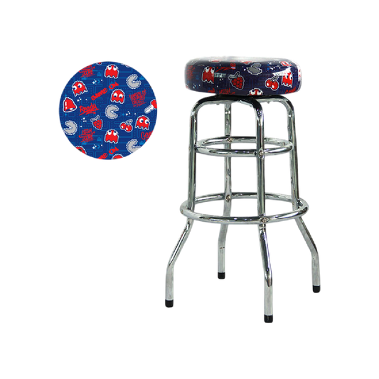 Pac-Man Blue Barstool 30" Chrome