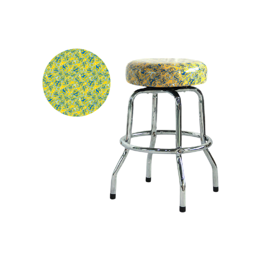 Pac-Man Yellow Barstool 19" Chrome