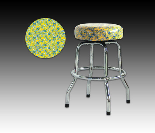 Pac-Man Yellow Barstool 19" Chrome