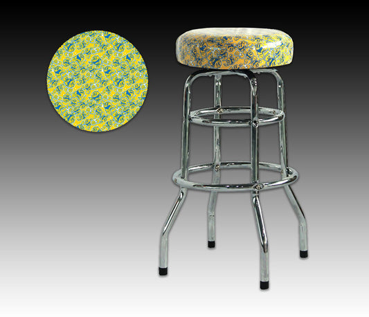 Pac-Man Yellow Barstool 30" Chrome