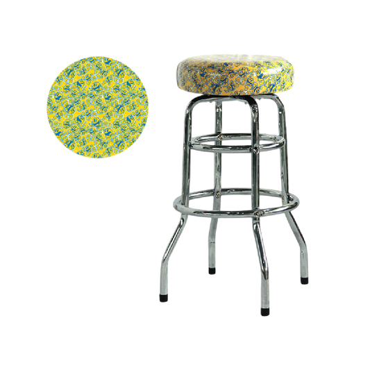 Pac-Man Yellow Barstool 30" Chrome