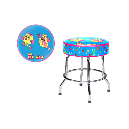 Ms. Pac-Man Barstool 19" Chrome