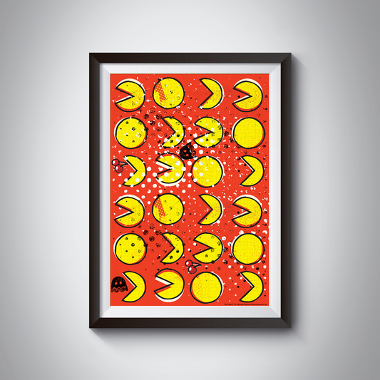 Pac-Man Over Print Pattern Poster